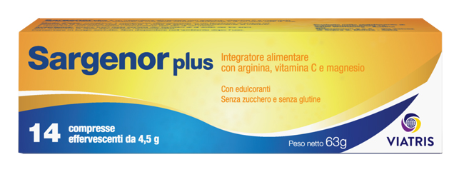 SARGENOR PLUS 14 COMPRESSE EFFERVESCENTI DA 4,5 G - Fontenova srl