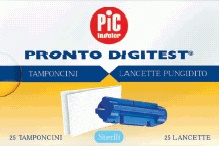 LANCETTE PUNGIDITO PIC DIGITEST GAUGE 28 25 PEZZI + 25 TAMPONCINI ASSORBENTI - Fontenova srl