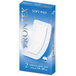 GARZA COMPRESSA PRONTEX SOFT PAD AUTOADESIVA 10X20CM 2 PEZZI - Fontenova srl