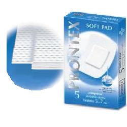 GARZA PRONTEX SOFT PAD COMPRESSA 5X7 CM 5 PEZZI - Fontenova srl