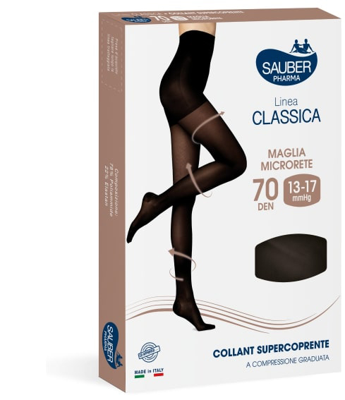 SAUBER COLLANT COPRENTE 70 MAGLIA LISCIA NERO 3 LINEA CLASSICA - Fontenova srl