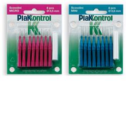 PLAKKONTROL SCOVOLINO MINI 0,6 MM 8 PEZZI + MANICO - Fontenova srl