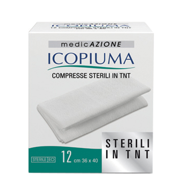 ICOPIUMA GARZA COMPRESSA IN TESSUTO NON TESSUTO AUTOADESIVA 36X40CM 12 PEZZI - Fontenova srl