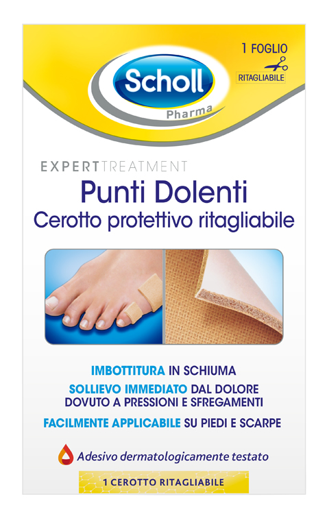 SCHOLL PUNTI DOLENTI CEROTTO PROTETTIVO RITAGLIABILE DOPPIO SPESSORE PER CALLI E DURONI 1 PEZZO - Fontenova srl