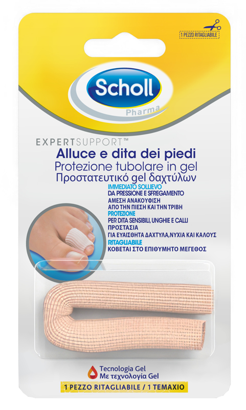 PROTEZIONE TUBOLARE IN GEL SCHOLL EXPERT SUPPORT PER ALLUCE E DITA DEI PIEDI 1 PEZZO RITAGLIABILE - Fontenova srl