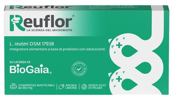 REUFLOR 20 COMPRESSE MASTICABILI AROMA LIMONE - Fontenova srl