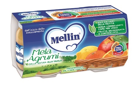 MELLIN OMOGENEIZZATO MELA AGRUMI 100 G 2 PEZZI - Fontenova srl