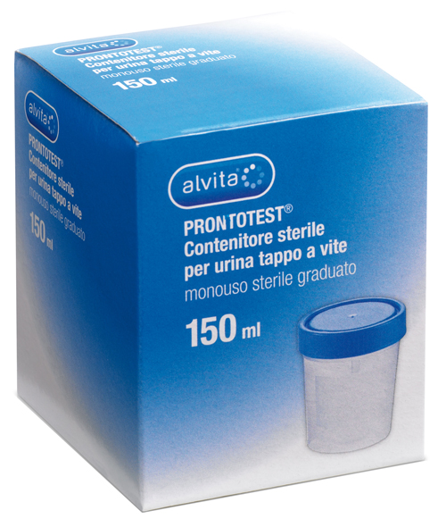CONTENITORE PER URINA ALVITA PRONTOTEST GRADUATO CON TAPPO A VITE - Fontenova srl