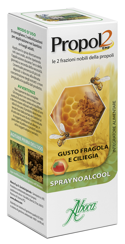 PROPOL2 EMF SPRAY NO ALCOOL FRAGOLA E CILIEGIA 30 ML - Fontenova srl