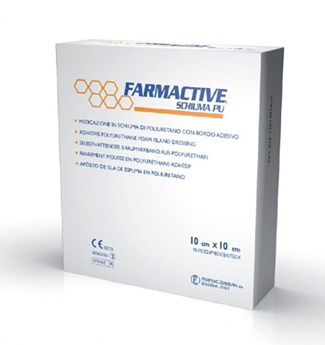 CEROTTO FARMACTIVE SCHIUMA IN POLIURETANO 10X10 CM 10 PEZZI - Fontenova srl