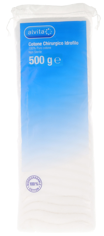 COTONE CHIRURGICO IDROFILO ALVITA 100% PURO COTONE 500 G - Fontenova srl