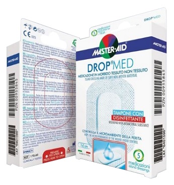 MEDICAZIONE ADESIVA MASTER-AID DROP MED 12,5X12,5 5 PEZZI - Fontenova srl