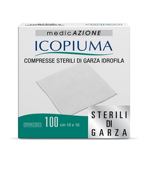 ICOPIUMA GARZA COMPRESSA IDROFILA 10X10CM 100 PEZZI - Fontenova srl