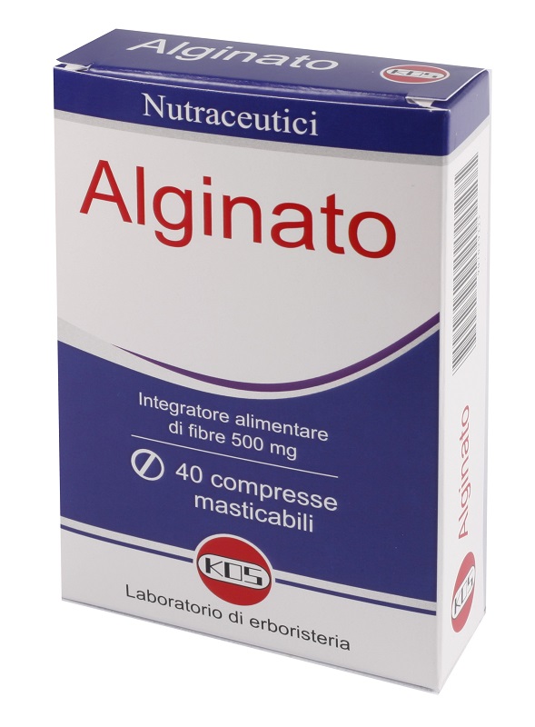 ALGINATO 40 COMPRESSE MASTICABILI CON ZUCCHERO ED EDULCORANTE SENZA GLUTINE - Fontenova srl