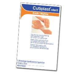 MEDICAZIONE CUTIPLAST STERIL ADESIVA SUPPORTO IN TNT ADESIVO POLIACRILATO IPOLLERGENICO TAMPONE NON ADERENTE 10X8CM 5 PEZZI - Fontenova srl