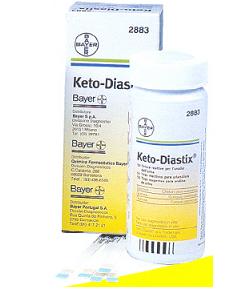 STRISCE MISURAZIONE GLICOSURIA E CHETONURIA KETODIASTIX 50 PEZZI - Fontenova srl