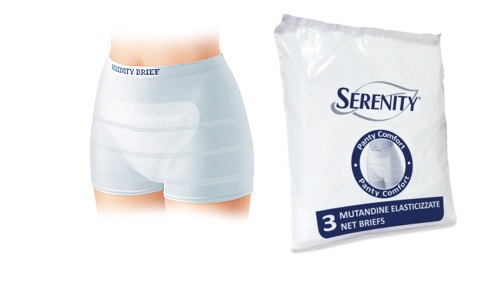 MUTANDINA A RETE PER INCONTINENZA SERENITY PANTY COMFORT L 3 PEZZI - Fontenova srl