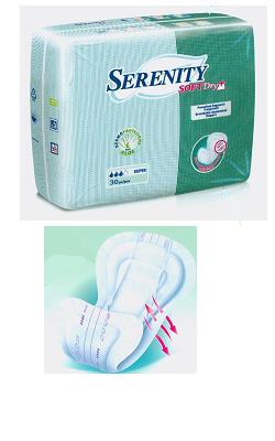 PANNOLONE PER INCONTINENZA SAGOMATO SERENITY SOFTDRY+ ALOE MAXI 30 PEZZI - Fontenova srl