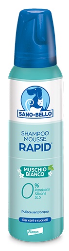 SANO E BELLO SHAMPOO MOUSSE RAPID NF MUSCHIO BIANCO 300 ML - Fontenova srl