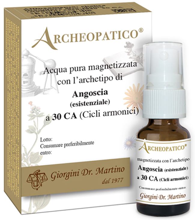 ARCHEOPATICO ACQUA PURA MAGNETIZZATA CON ARCHETIPO ANGOSCIA ESISTENZIALE A 30 CICLI ARMONICI 10 ML - Fontenova srl