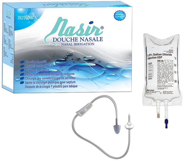 NASIR DOCCIA NASALE CON SOLUZIONE FISIOLOGICA ISOTONICA 6 SACCHE 500 ML + 1 BLISTER - Fontenova srl