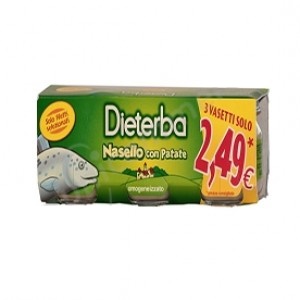 DIETERBA OMOGENEIZZATO NASELLO 3 PEZZI 80 G - Fontenova srl