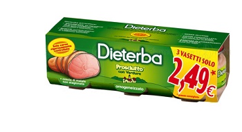DIETERBA OMOGENEIZZATO PROSCIUTTO 3 PEZZI 80 G - Fontenova srl