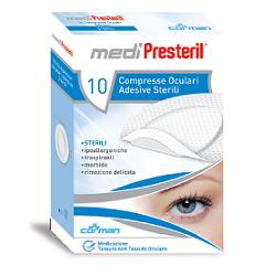GARZA COMPRESSA OCULARE MEDIPRESTERIL ADESIVA TNT 6,5X9,5CM 10 PEZZI - Fontenova srl