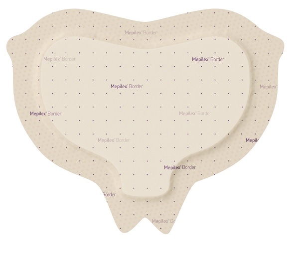 MEDICAZIONE IN SCHIUMA DI POLIURETANO MEPILEX BORDER CONFORMATA PER SACRO ASSORBENTE BORDO INTEGRATO STRATO DI CONTATTO IN SILICONE MORBIDO 15X15 CM 5 PEZZI - Fontenova srl