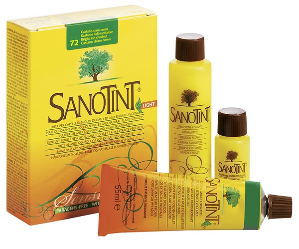 SANOTINT LIGHT TINTURA PER CAPELLI NUMERO 72 CASTANO CHIARO CENERE TUBO IN ASTUCCIO DI CARTONE 125 ML - Fontenova srl