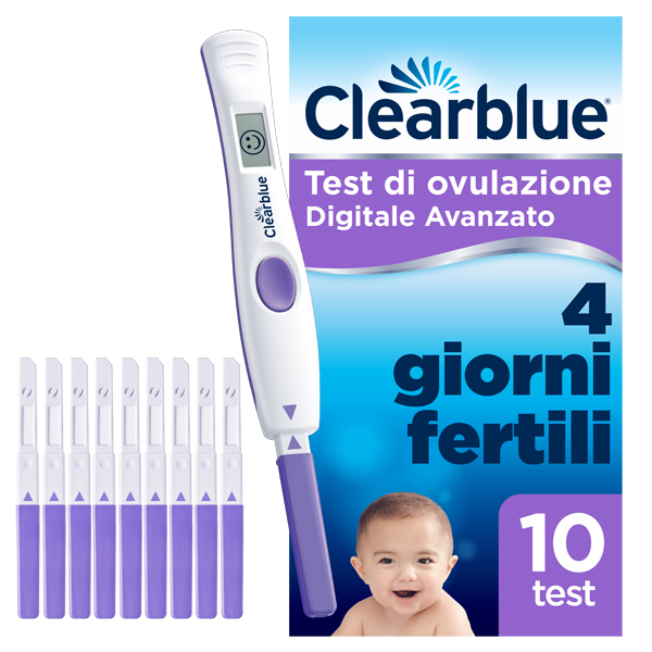 TEST DI OVULAZIONE CLEARBLUE DIGITALE AVANZATO 10 PEZZI - Fontenova srl
