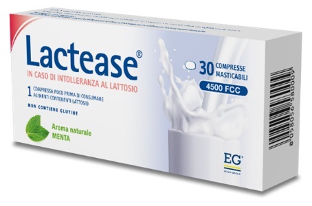 LACTEASE 4500 FCC AROMA MENTA 30 COMPRESSE MASTICABILI - Fontenova srl