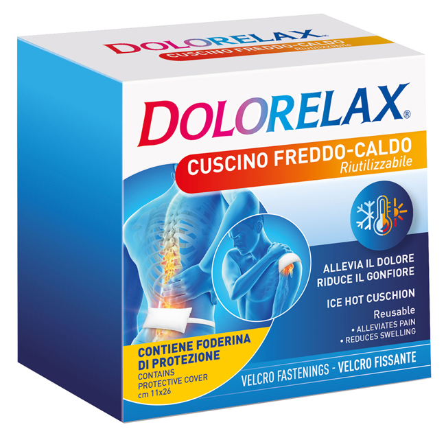 DOLORELAX ICE HOT CUSCINO RIUTILIZZABILE CON VELCRO FISSANTE 11X26 CM - Fontenova srl