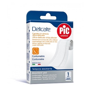 CEROTTO PIC DELICATE STRISCIA BIANCA CON TAMPONE ANTIBATTERICO CM 8X0,5 M - Fontenova srl
