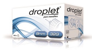 AGO PER PENNA DA INSULINA DROPLET 32 GAUGE 8 MM 100 PEZZI - Fontenova srl