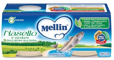 MELLIN OMOGENEIZZATO NASELLO 2 X 80 G - Fontenova srl