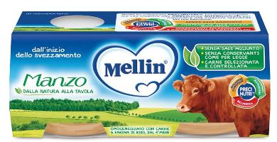 MELLIN OMOGENEIZZATO MANZO 2X120 G - Fontenova srl