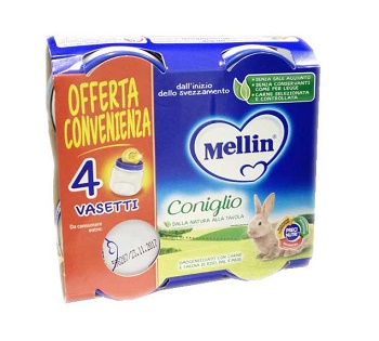 MELLIN OMOGENEIZZATO CONIGLIO 4X80 G - Fontenova srl