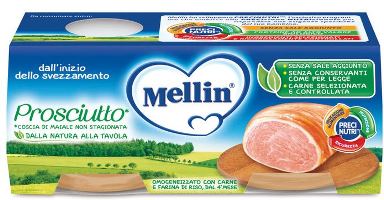 MELLIN OMOGENEIZZATO PROSCIUTTO 2 PEZZI X 80 G - Fontenova srl