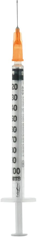 SIRINGA PER INSULINA EXTRAFINE 1ML 100 UI AGO REMOVIBILE 25 GAUGE 0,5X16 MM 1 PEZZO - Fontenova srl