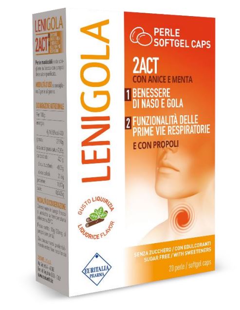 LENIGOLA 20 PERLE SOFTGEL CAPS LIQUIRIZIA - Fontenova srl