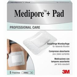 MEDICAZIONE MEDIPORE+PAD 5X7,2CM 5PEZZI - Fontenova srl