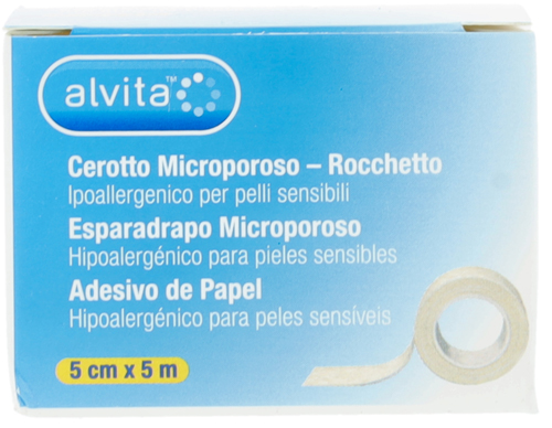 CEROTTO MICROPOROSO IN ROCCHETTO ALVITA IPOALLERGENICO PER PELLI SENSIBILI 5X500CM - Fontenova srl