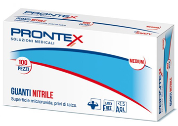 PRONTEX GUANTO IN NITRILE SENZA POLVERE M 7/8 100 PEZZI - Fontenova srl