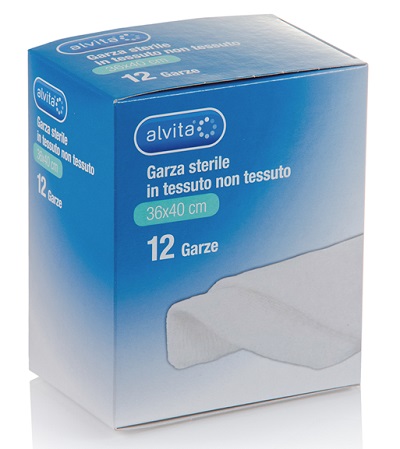 ALVITA GARZA STERILE IN TESSUTO NON TESSUTO 36X40CM 12 PEZZI - Fontenova srl