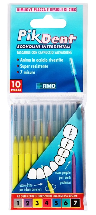 PIKDENT STUZZICOLINO 3 GIALLO 10 PEZZI - Fontenova srl