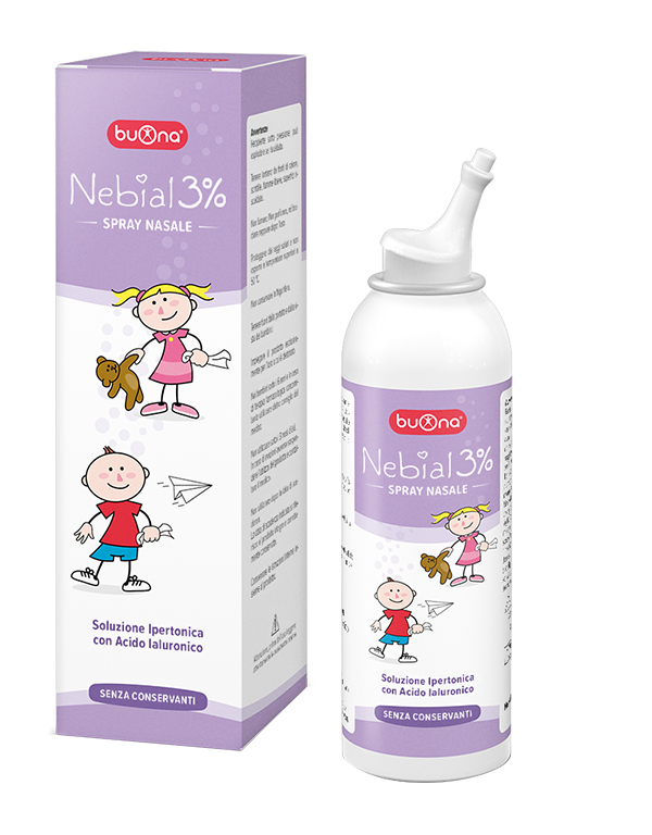 NEBIAL SOLUZIONE SALINA IPERTONICA DI SODIO CLORURO AL 3% CON ACIDO IALURONICO SPRAY NASALE 100 ML - Fontenova srl