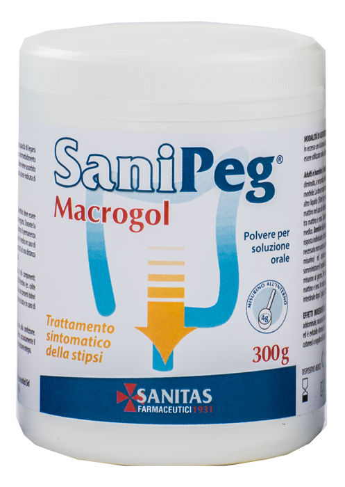 SANIPEG MACROGOL POLVERE PER SOLUZIONE ORALE BARATTOLO 300 G - Fontenova srl