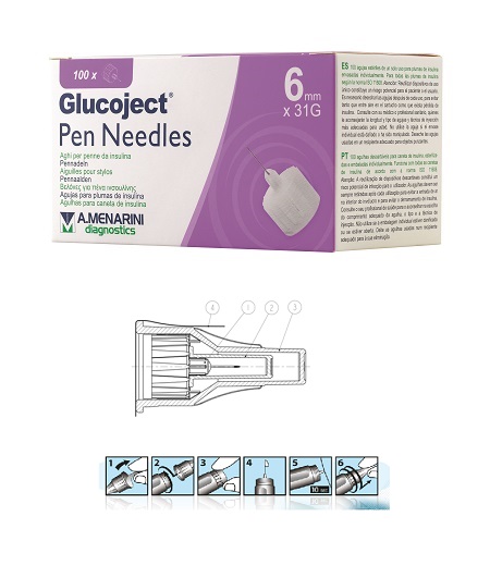 AGO PER PENNA DA INSULINA GLUCOJECT LUNGHEZZA 6 MM GAUGE 31 100 PEZZI - Fontenova srl