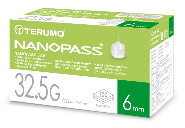 AGO PER PENNA DA INSULINA NANOPASS 32,5 GAUGE LUNGHEZZA 6 MM 100 PEZZI - Fontenova srl